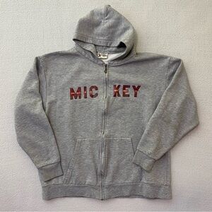 Walt Disney Vintage Adult Mickey Mouse Large Gray Hoodie Sweater